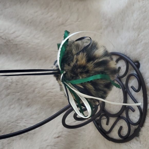 New, Faux Fur Ornament, Set of 2, Animal Print - Picture 3 of 3